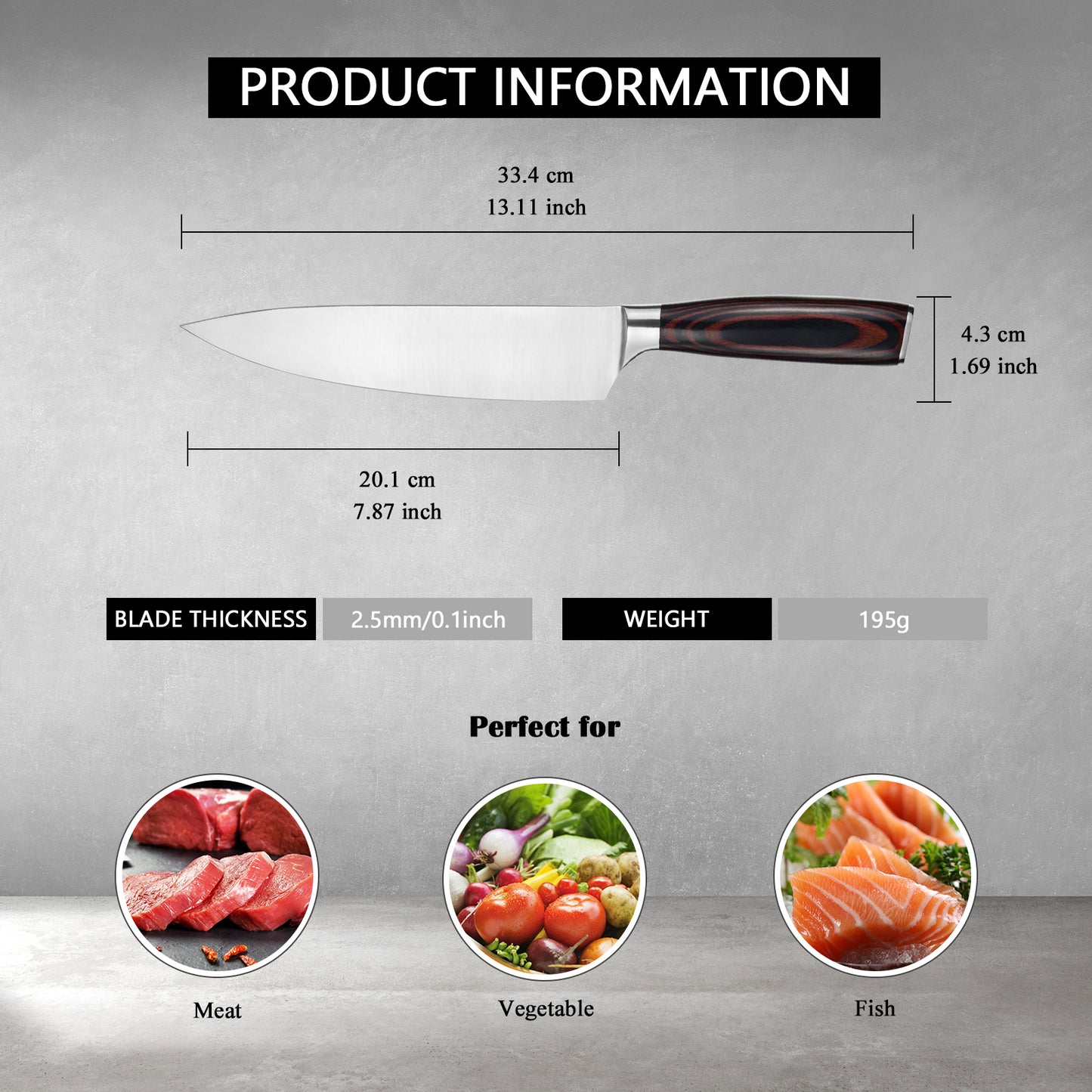 Stainless Steel Chef's Knife 8" 5925