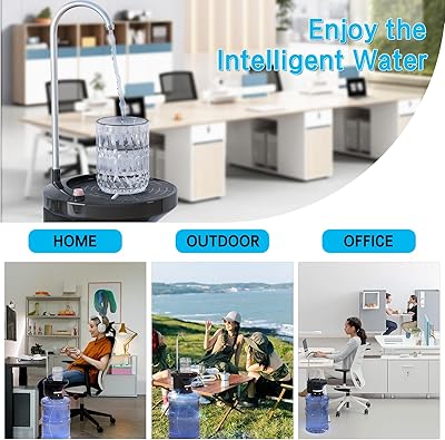 USB Rechargeable Automatic Water Dispenser Pump - For 1 To 5 Gallon Jugs, Hands-Free Electric Water Bottle Pump For Home, Office, Kitchen & Camping